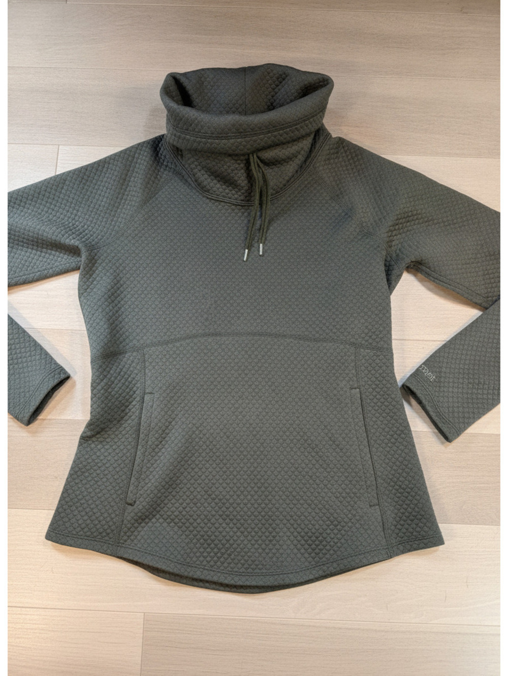Marmot Women's Quilted Olive Green Pullover Hoodie Size Small